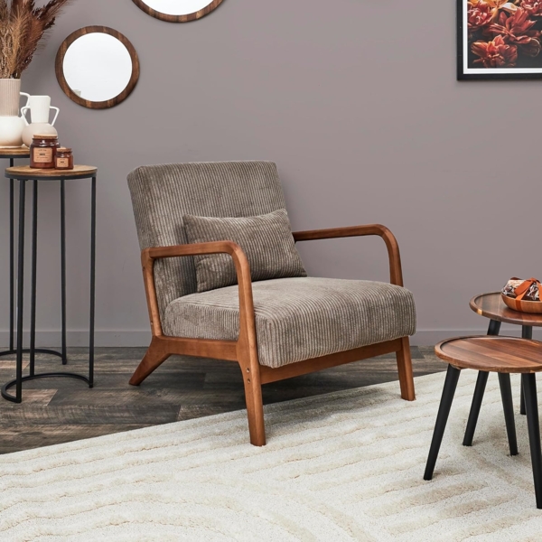 HOME DECO FACTORY, HD0348, Cotele Scott Wohnzimmersessel, Weichheit, Möbel, Sitz, Sofa und Sessel, 64,5 x 75 x 83,5 cm, Sitzhöhe 43 cm, Taupe, Mol, TU Bild 10