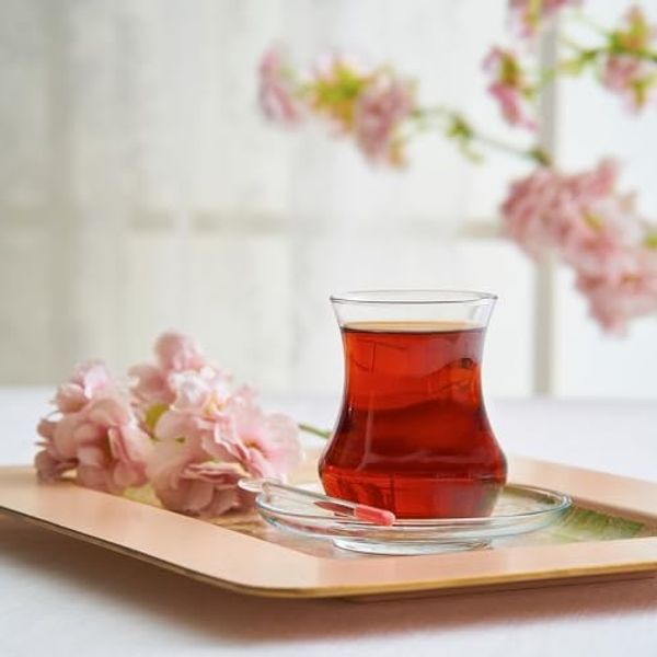 LAV Eda Teegläser-Set 12-teilig mit Untertellern, transparent - 170 ml