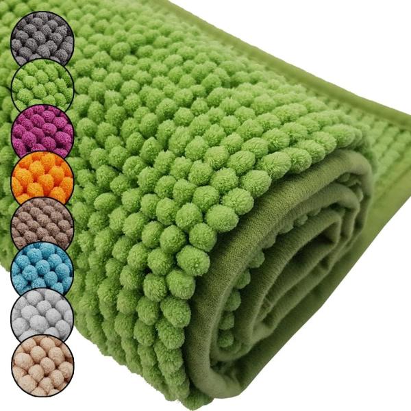 DILUMA Badematte Badematte Chenille 50x80 cm – Badteppich mit kuscheligem Flor, Polyester, rechteckig, Rutschhemmende Beschichtung, schnell trocknend, hohe Saugkraft