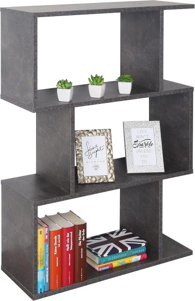 Standregal 97 x 70 x 25 cm Betonoptik Grau – Bücherregal Wandregal Wohnzimmer RICOO WM072-BG