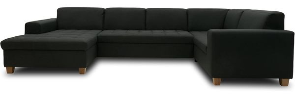DOMO Collection Sugar Wohnlandschaft, Sofa, Couch, Polstergarnitur, Moderne U-Form, anthrazit, 162 x 333 x 199 cm