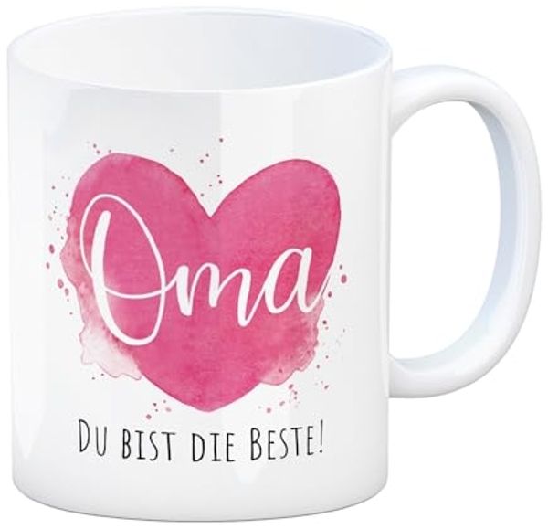 speecheese Tasse Beste Oma Kaffeebecher mit Spruch Oma Du bist die Beste