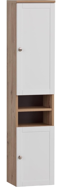 Schildmeyer Hochschrank Jesper 155983, Artisan Eiche/weiß matt, 30,3 x 25,4 x 138,3 cm