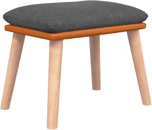 vidaXL Fußhocker Dunkelgrau 45 x 29,5 x 39 cm Stoff und Kunstleder [341447]