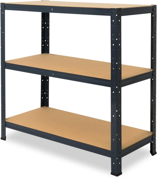 shelfplaza HOME 100x23x60 cm Schwerlastregal in anthrazit mit 3 Böden und 175 kg Traglast pro Boden Bild 5