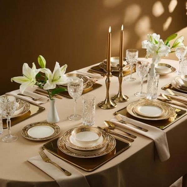 Karaca Geschirr-Set Karaca Elegance Bone Isola 24tlg Tafelservice für 6 Pers, Bunt, Bone China
