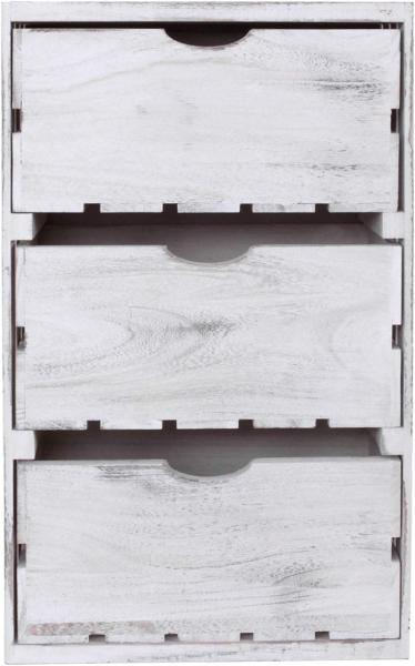 Kommode mit 3 Schubladen HWC-C62, Shabby-Look, Vintage, 53 x 32 x 26 cm ~ weiß Bild 6