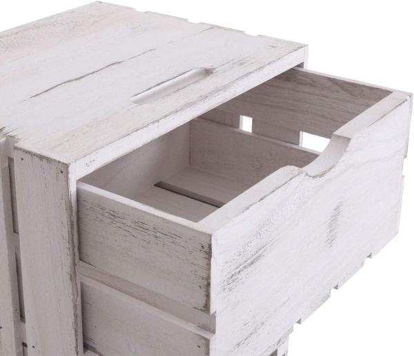 Kommode mit 3 Schubladen HWC-C62, Shabby-Look, Vintage, 53 x 32 x 26 cm ~ weiß Bild 9