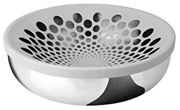 Puresigns AIR Obstschale Edelstahl Poliert Silber mit Silikon ca. 34cm Durchmesser