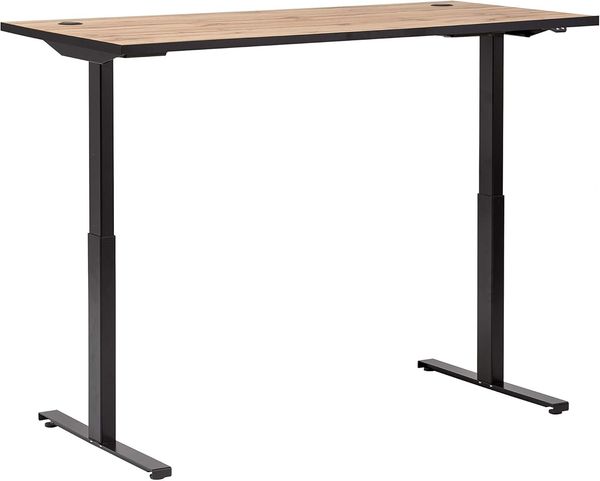 Möbelpartner Montana 701500 Schreibtisch höhenverstellbar, Holzdekor, Eiche Landhaus Dekor, 160 x 75 x 71-121 cm Bild 5