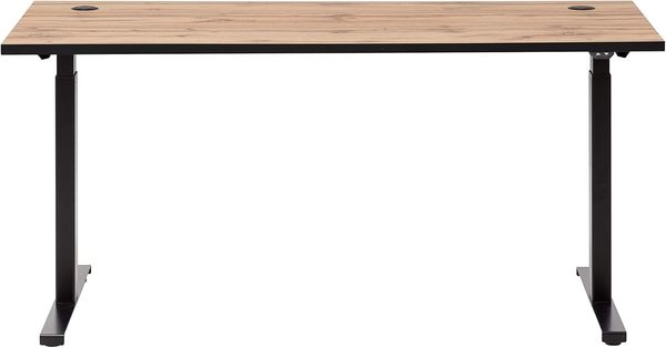 Möbelpartner Montana 701500 Schreibtisch höhenverstellbar, Holzdekor, Eiche Landhaus Dekor, 160 x 75 x 71-121 cm Bild 4