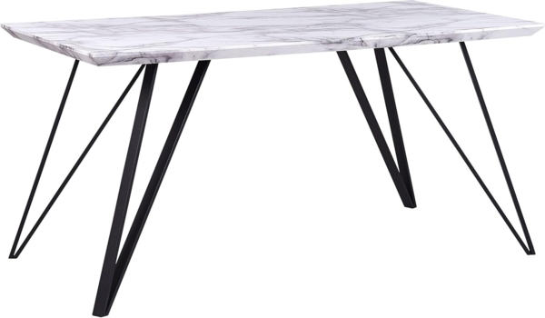 Esstisch Marmor Optik weiß / schwarz 150x80 cm MOLDEN