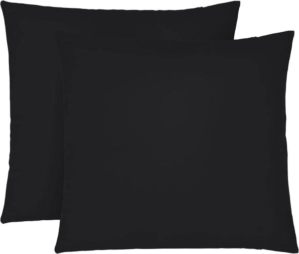 biberna Feinjersey-Kopfkissenbezug 0077144 schwarz 2X 40x40cm