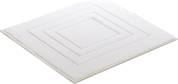 Vossen Badematte Feeling, Höhe 10 mm, beidseitig nutzbar, fußbodenheizungsgeeignet, Baumwolle, quadratisch, Badteppich, Uni-Farben, mit Bordüre, Hoch-Tief Effekt, reine Baumwolle