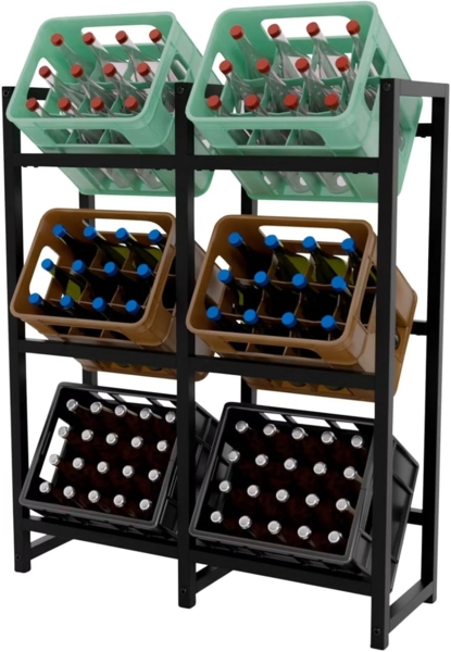 Kastenregal Metall für 6 Getränkekisten – Regal 91x31x116 cm – stabil modern