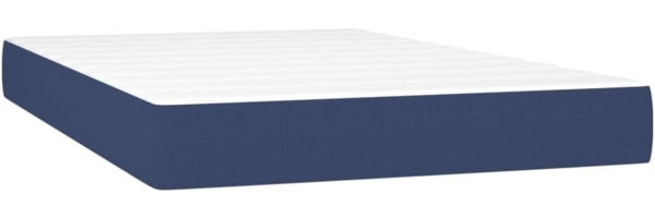 vidaXL Boxspringbett mit Matratze Blau 120x200 cm Stoff, Härtegrad: H2 [3142087] Bild 5