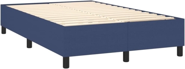 vidaXL Boxspringbett mit Matratze Blau 120x200 cm Stoff, Härtegrad: H2 [3142087] Bild 4