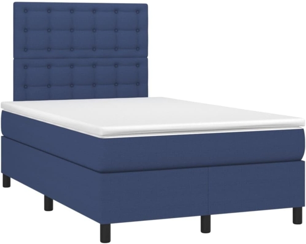 vidaXL Boxspringbett mit Matratze Blau 120x200 cm Stoff, Härtegrad: H2 [3142087]