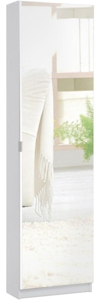 Schuhschrank >Zeraphina< in Weiß - 50.5x181x22cm (BxHxT)