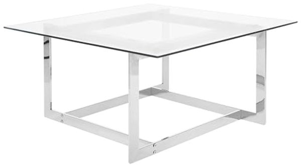 Couchtisch Glas Silber quadratisch 80x80 cm CRYSTAL