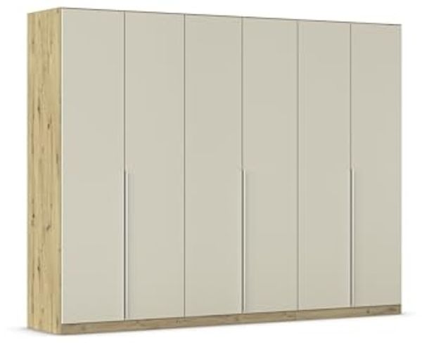 Rauch Möbel Alabama, Kleiderschrank für Schlafzimmer, Kinderzimmer, Wohnzimmer, Garderobe, Flur, 6-türig, mit Zubehör Premium, Farbe Beige/Eiche Artisan. Holz, Breite 271 cm