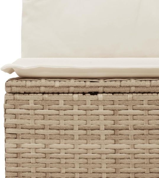 vidaXL 7-tlg. Garten-Sofagarnitur mit Kissen Beige Poly Rattan 3249857 Bild 8