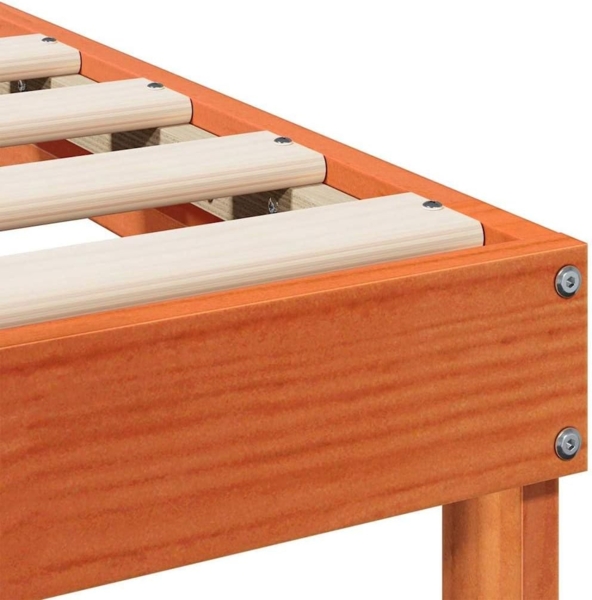 vidaXL Bettrahmen Braun 80 x 210 cm Massives Kiefernholz 873159 Bild 8