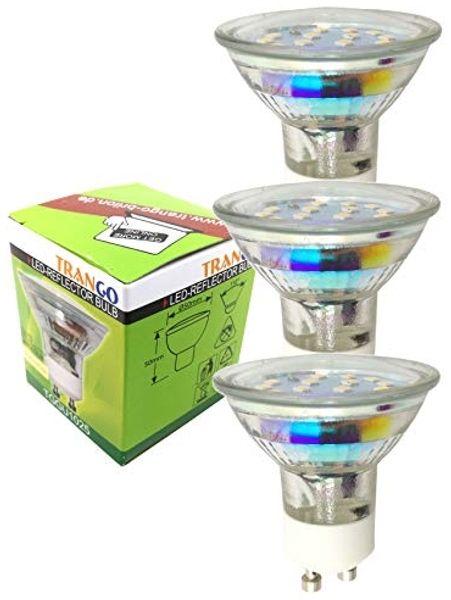 TRANGO LED-Leuchtmittel, GU10 3er Pack GU1015-3 - 5 Watt - 3000K warmweiß zum Austausch GU10 & MR16 Halogen Leuchtmittel, 3 St, für Einbauleuchte, Deckenstrahler, Einbaustrahler, Deckenleuchte, Spot