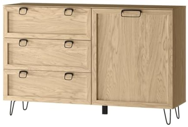 Schubladenkommode Limbo Sideboard 140x42x89cm Eiche Artisan teilmassiv 1-türig
