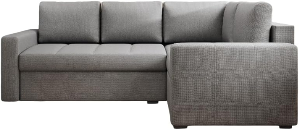 Designer Sofa Cortino mit Schlaffunktion und Stauraum Stoff Grau Rechts