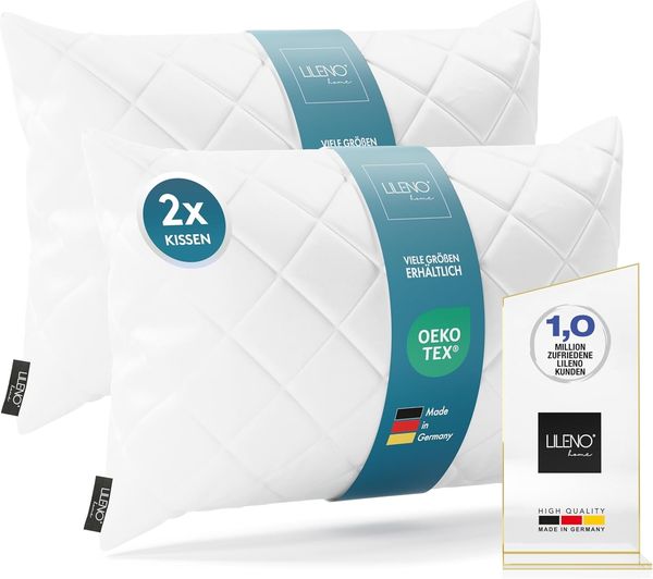 LILENO HOME 2er Set Kissenfüllung 50x70 cm - 95°C waschbares Innenkissen geeignet für Allergiker - Polyester Kisseninlet als Couchkissen, Sofa Kissen, Cocktailkissen und Kopfkissen