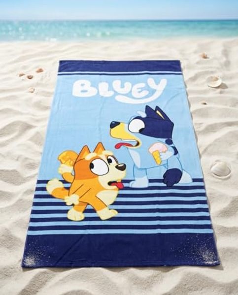 Bluey 140x70 cm Kinder Badehandtuch Polyester Strand Schwimmbad Reise