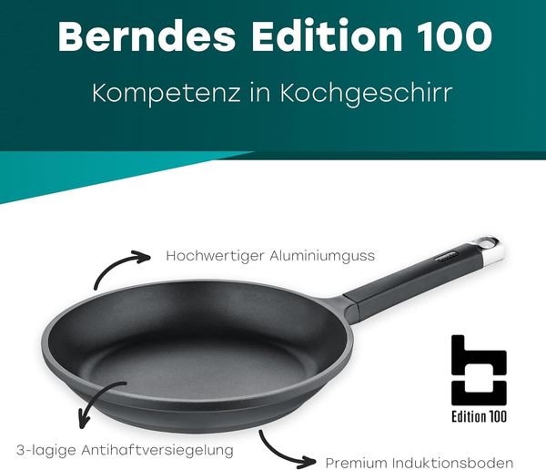 Berndes Edition 100 Bratpfanne, Pfanne, Kochgeschirr, Aluguss, Schwarz, 20 cm, 031613 Bild 2