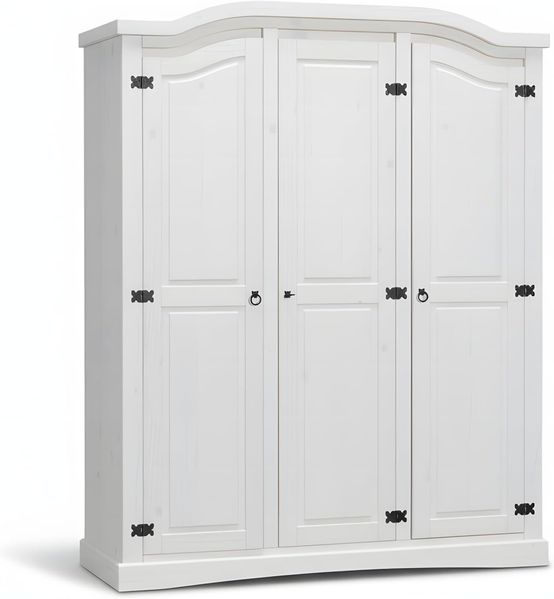 'New Mexico' 3-türiger Kleiderschrank, Kiefer, weiß