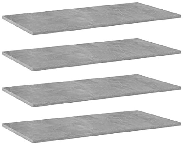 vidaXL Bücherregal-Bretter 4 Stk. Betongrau 80x40x1,5 cm Holzwerkstoff 805338