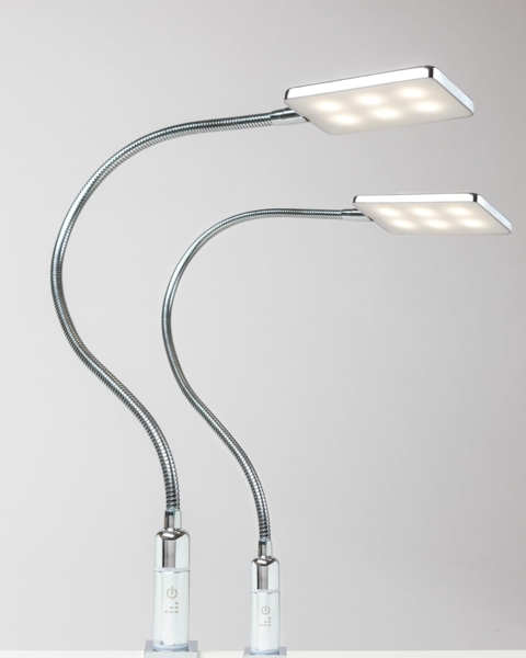 kalb Bettleuchte 4W LED Bettleuchte Leseleuchte Nachttischlampe Leselampe flexibel, 2er Set chrom, warmweiß