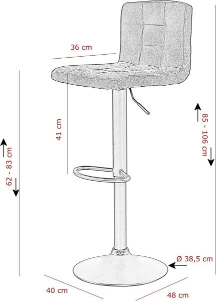 2er Set Barhocker Amanda - Vintage Anthrazit Bild 3