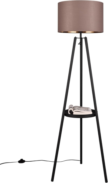 lightling Stehlampe Coby, ohne Leuchtmittel, mit Ablagefläche, Fußschaler, Stoffschirm, E27