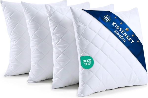 Amazinggirl Sofakissen Kopfkissen 2er Set 45 x 45 cm Steppkissen Mikrofaser - Kissen