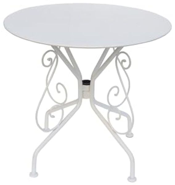 Vente-unique - GUERMANTES Garden dining set Metall Weiß - B 80 cm x H 71 cm x L 80 cm
