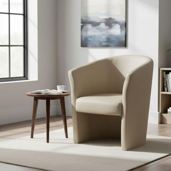 Dmora Sessel Abrera Beige, Armlehnen, Tragkraft 90 kg