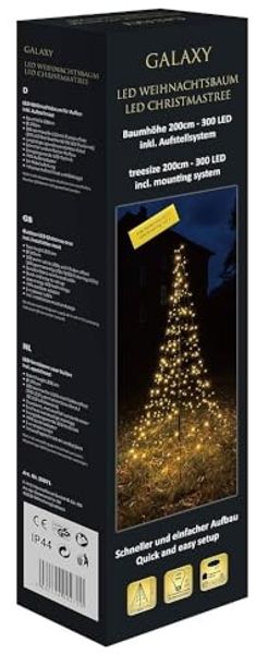 Star-Max LED-Lichterkette 35271T LED Tannenbaum GALAXY 2x1,4m 300 warmweiße LEDs außen Timer Bild 2