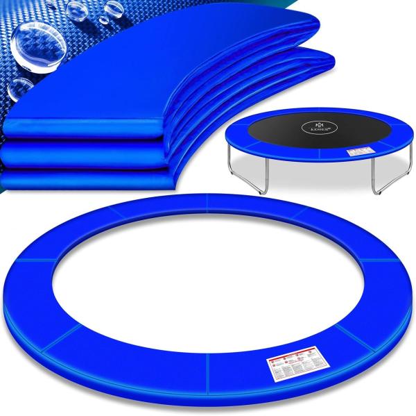 KESSER® - Trampolin Randabdeckung Ø 244 , 305 , 366 , 426 cm , 30cm breit 100% UV-beständig reißfest Federabdeckung , Grün , Blau Blau, 366 cm