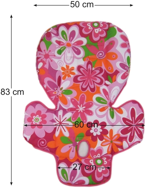 BAMBINIWELT Ersatzbezug Sitzkissen Bezug kompatibel mit Peg Perego Prima Pappa-Diner (grau pinke Blumen) Bild 7