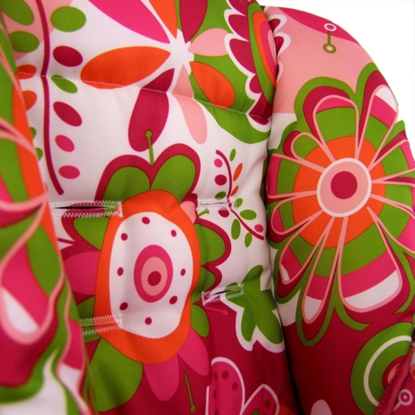 BAMBINIWELT Ersatzbezug Sitzkissen Bezug kompatibel mit Peg Perego Prima Pappa-Diner (grau pinke Blumen) Bild 5