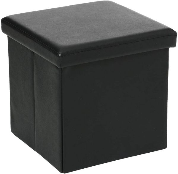 RED PVC POUF schwarz, 38 x 38 x 37,5