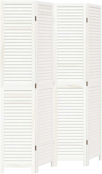 vidaXL 4-tlg. Raumteiler Weiß Massivholz Paulownia 358835