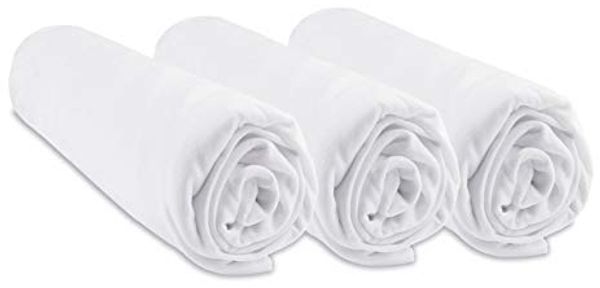 Easy Dort Spannbettlaken, Bambusviskose, für Babykörbe, 32x72 cm, 100% Bambus, Weiß, 3 Stück