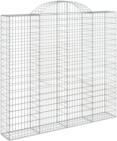 vidaXL Gabione mit Hochbogen 200x50x180/200 cm Verzinktes Eisen 153499