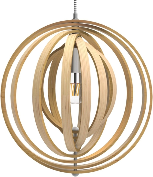 Tomons LED Pendelleuchte Holz im Mobilé-Stil, Hängeleuchte Rahmenelemente
